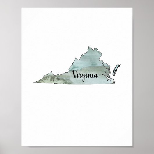 Virginia State Illustration Poster (Voorkant)