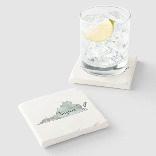 Virginia State Illustration Stenen Onderzetter (Zijkant)