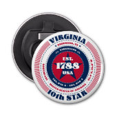 Virginia State Information Circle Button Flesopener (Voorkant)