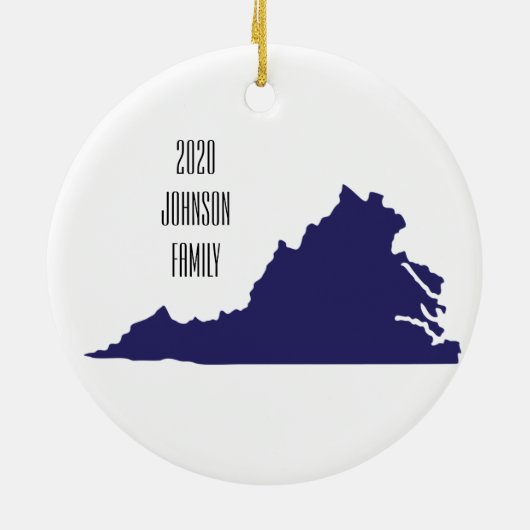 Virginia State kerst Keramisch Ornament (Achterkant)