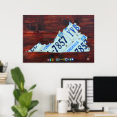 Virginia State License Bord Map Poster (Thuiskantoor)