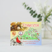 Virginia State Map Briefkaart (Staand voorkant)