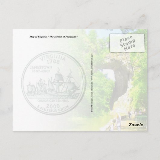 Virginia State Map Briefkaart (Achterkant)