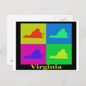 Virginia State Map Briefkaart (Voorkant / Achterkant)