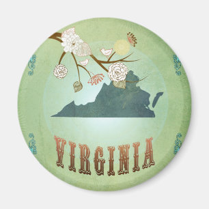 Virginia State Map - Green Magneet