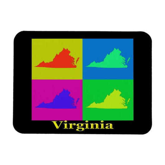 Virginia State Map Magneet (Horizontaal)