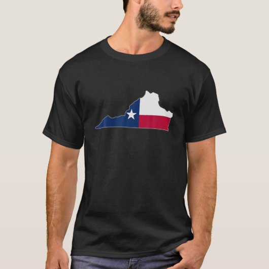 VIRGINIA STATE MAP TEXAS TX Flag Roots Mannen Vrou T-shirt (Voorkant)