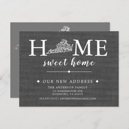 VIRGINIA State Moving Aankondiging Post Kaart (Voorkant / Achterkant)