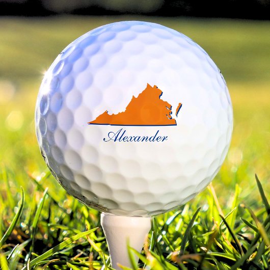 Virginia State Oranje & Blue Name Golfballen