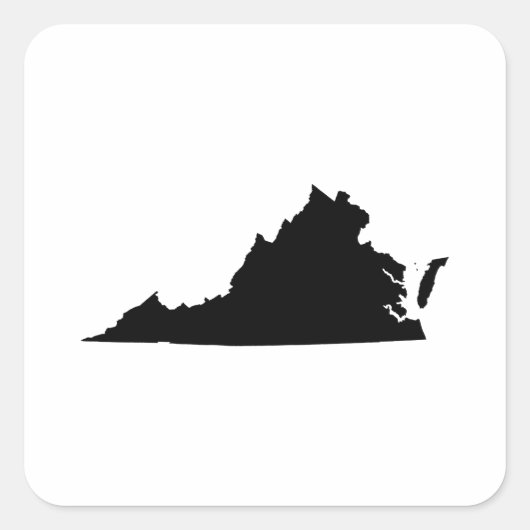 Virginia State Outline Vierkante Sticker (Voorkant)