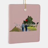 Virginia State Photo insert and town name Keramisch Ornament (Rechts)