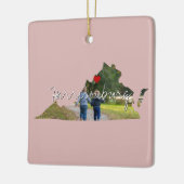 Virginia State Photo insert and town name Keramisch Ornament (Links)