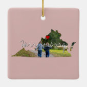 Virginia State Photo insert and town name Keramisch Ornament (Achterkant)
