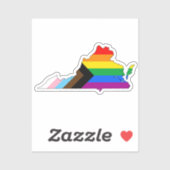 Virginia State Pride LGBTQ Progress Pride Sticker (Vel)