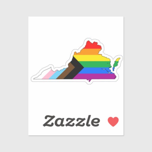 Virginia State Pride LGBTQ Progress Pride Sticker (Vel)