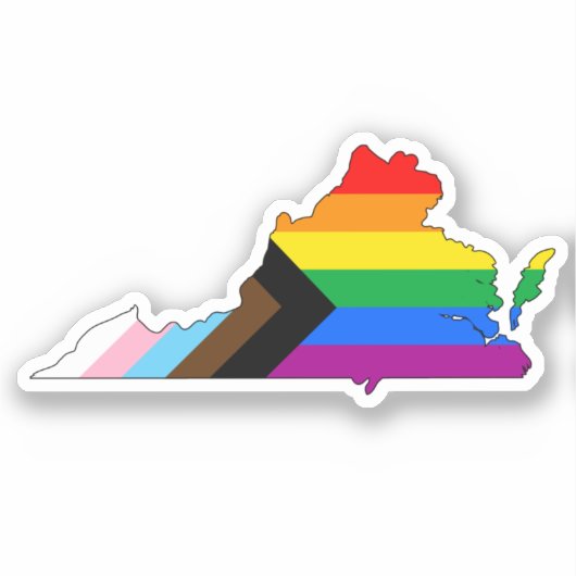 Virginia State Pride LGBTQ Progress Pride Sticker (Voorkant)