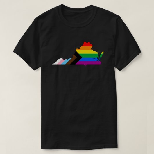 Virginia State Pride LGBTQ Progress Pride T-shirt (Design voorkant)