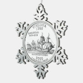 Virginia State Quarter Tin Sneeuwvlok Ornament (Rechts)