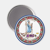 Virginia State Seal, de vlag van Virginia Magneet (Voorkant / Achterkant)