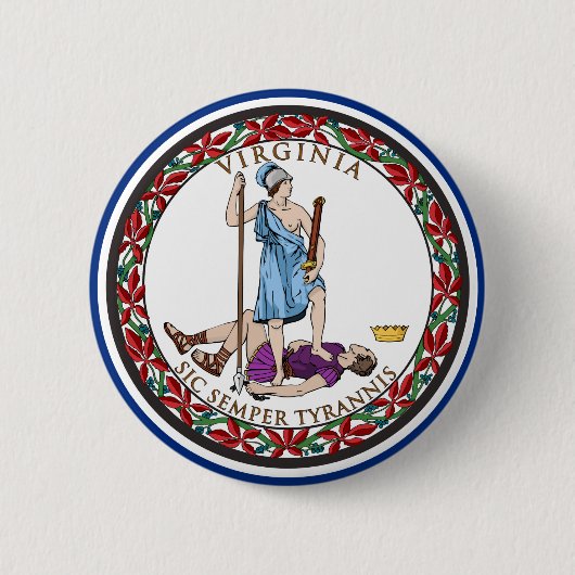 Virginia State Seal, de vlag van Virginia Ronde Button 5,7 Cm (Voorkant)