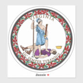 Virginia State Seal, de vlag van Virginia Sticker (Vel)