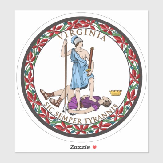 Virginia State Seal, de vlag van Virginia Sticker (Vel)