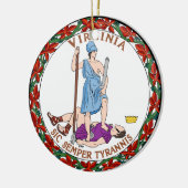 Virginia State Seal Keramisch Ornament (Links)