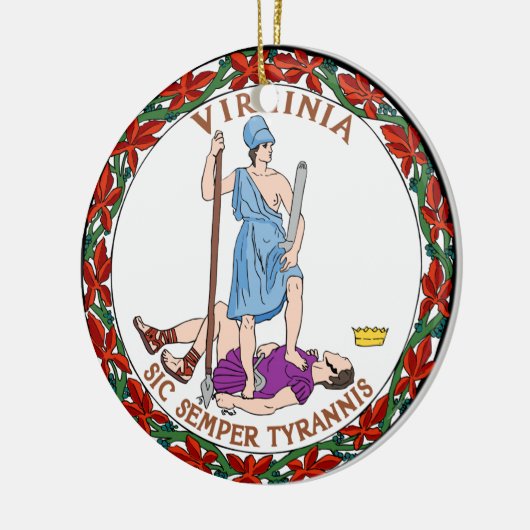 Virginia State Seal Keramisch Ornament (Links)