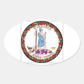 Virginia State Seal Ovale Sticker (Voorkant)