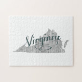 Virginia State Typografie Legpuzzel (Horizontaal)
