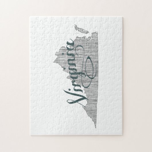 Virginia State Typografie Legpuzzel (Verticaal)