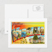 Virginia State VA Old Vintage Travel Briefkaart- Briefkaart (Voorkant / Achterkant)