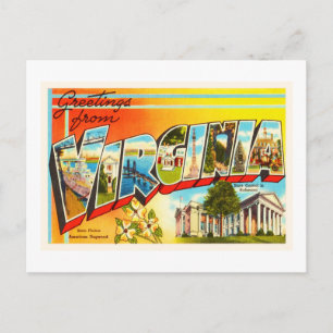 Virginia State VA Old Vintage Travel Briefkaart- Briefkaart