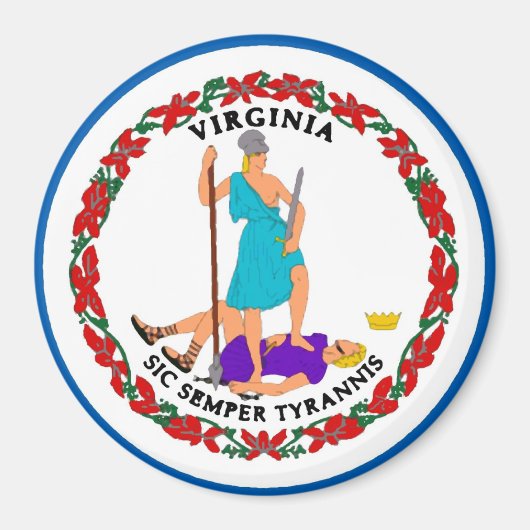 Virginia State Vlag Magnet (Voorkant)