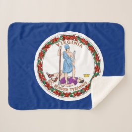 Virginia State Vlag Print Patriottisch Sherpa Deken
