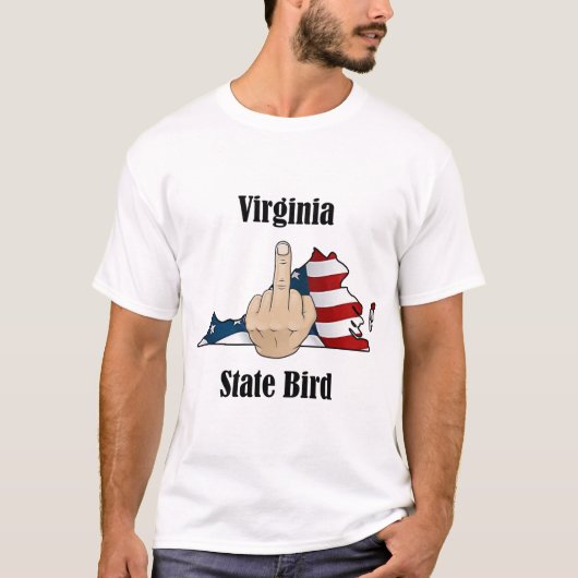 Virginia state vogel t-shirt middelvinger (Voorkant)