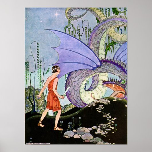  Virginia Sterrett Dragon Meets Warrior Poster (Voorkant)