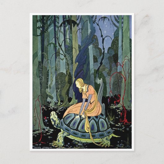 Virginia Sterrett Princess Rides Tortoise Briefkaart (Voorkant)