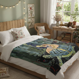  Virginia Sterrett Princess Rides Tortoise Fleece Deken