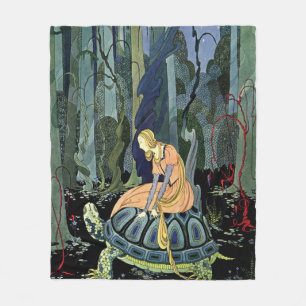  Virginia Sterrett Princess Rides Tortoise Fleece Deken