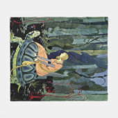 Virginia Sterrett Princess Rides Tortoise Fleece Deken (Voorkant (Horizontaal))