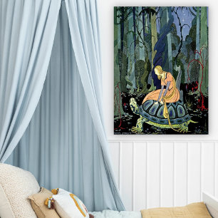 Virginia Sterrett Princess Rides Tortoise Poster