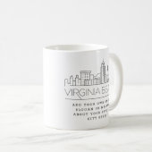 Virginia strand Stylized Skyline | Aangepaste slog Koffiemok (Voorkant rechts)