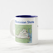 Virginia Symbols & Map Tweekleurige Koffiemok (Voorkant links)