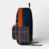 Virginia tartan plaid navy and orange checkered bedrukte rugzak (Rechts)