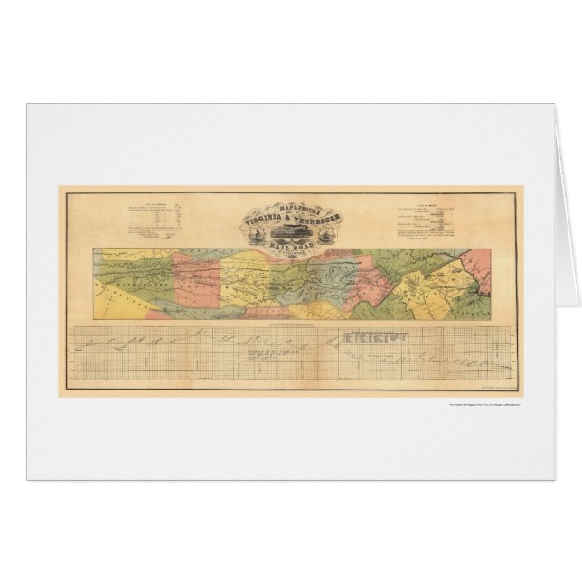 Virginia & Tennessee Railroad Map 1856 (Voorkant Horizontaal)