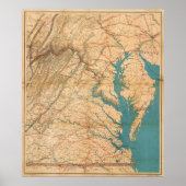  Virginia & The Chesapeake Bay Map (1862) Poster (Voorkant)