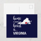 Virginia thuis is waar het hart ligt briefkaart (Voorkant / Achterkant)