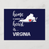Virginia thuis is waar het hart ligt briefkaart (Voorkant)