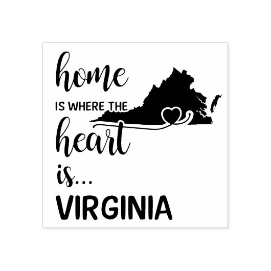 Virginia thuis is waar het hart ligt rubberstempel (Afrduk)